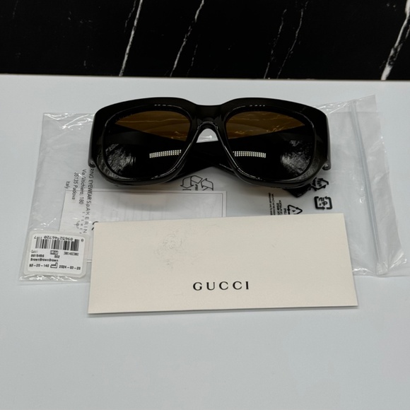 NEW GG1545S 002 GUCCI BROWN OVERSIZED WOMEN GUCCI SUNGLASSES